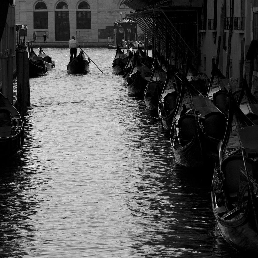 Black And White Photograph - Away - Venice by Lisa Parrish