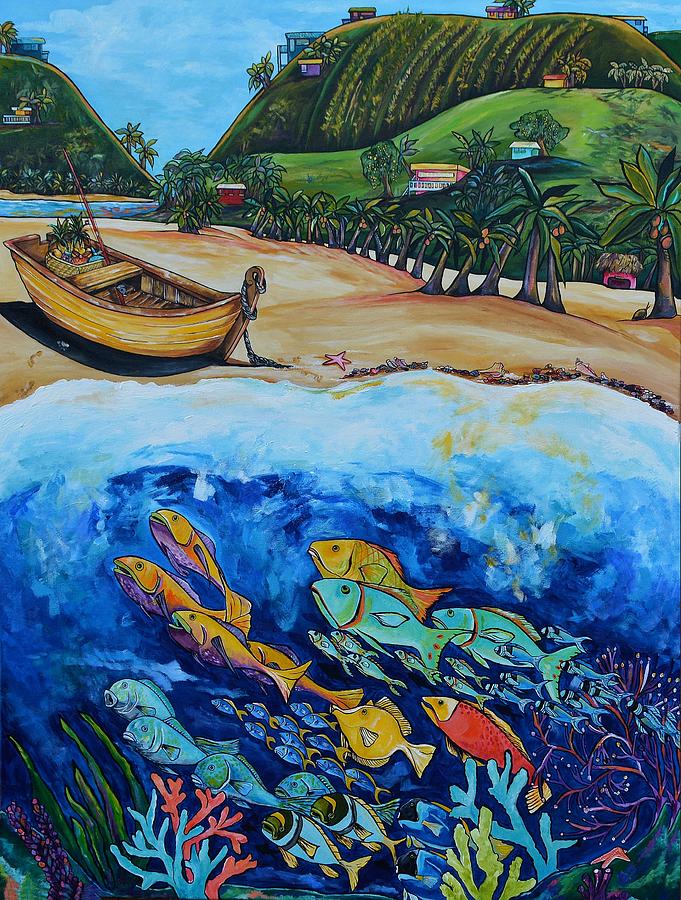 Away With The Fishes Painting by Patti Schermerhorn