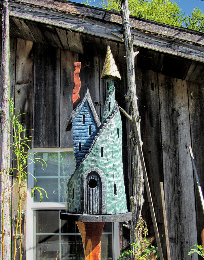 Awesome Hand Carved Birdhouse Photograph by Kathy Clark