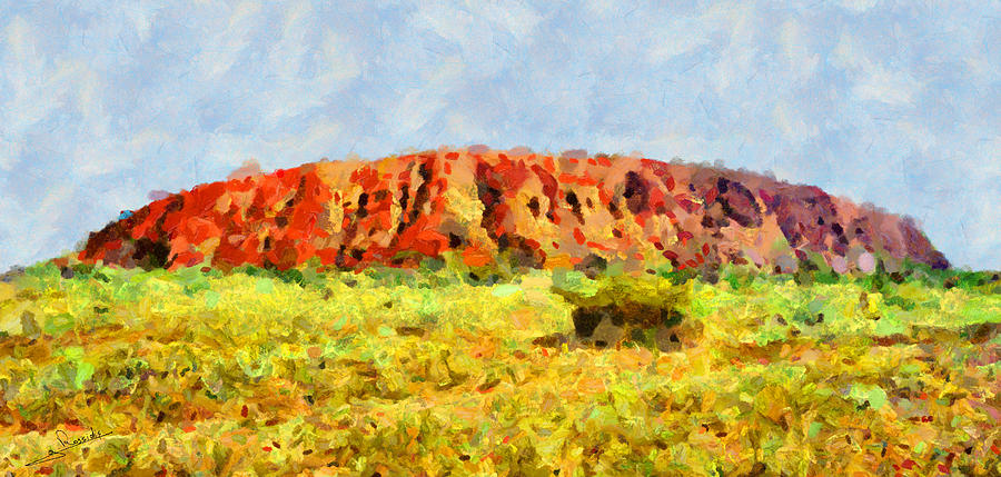 Ayers rock Painting by George Rossidis
