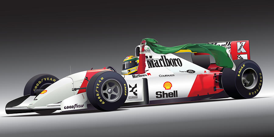 Ayrton Senna Da Silva art Digital Art by Alain Jamar