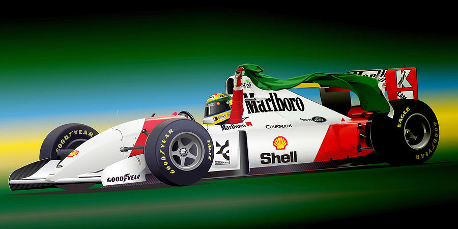 Ayrton Senna Digital Art - Ayrton Senna Art by Alain Jamar