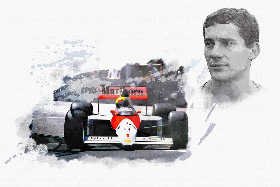 Ayrton Senna Genius Digital Art by Roger Lighterness