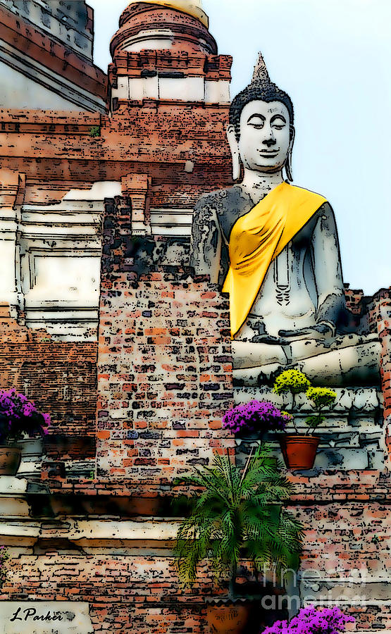 Architecture Photograph - Ayutthaya - Wat Yai Chai by Linda Parker