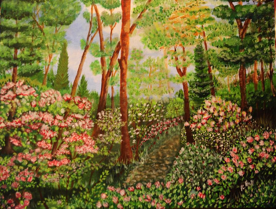 Azalea Path Painting by Katherine Hall - Fine Art America