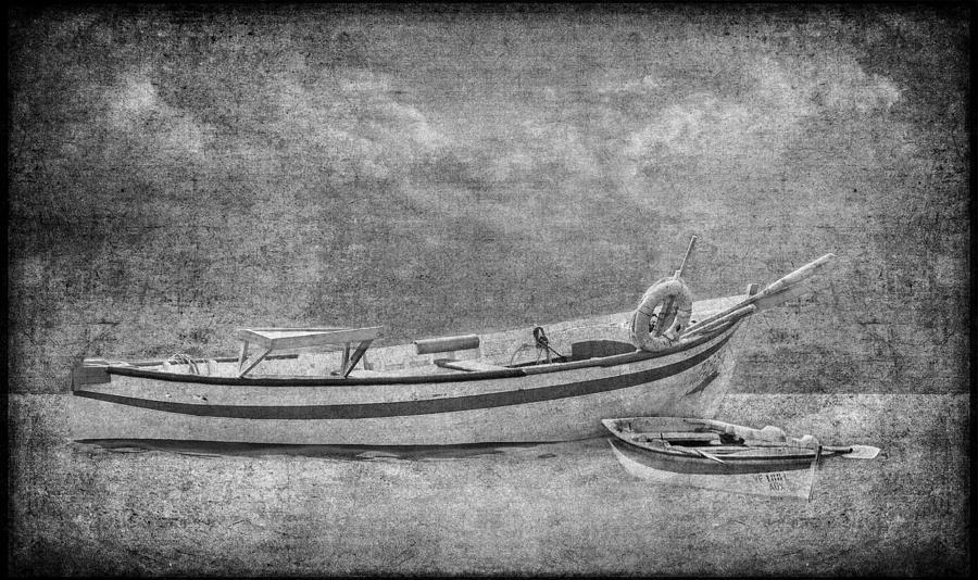 Azorean Fishing Boats B/w Digital Art
