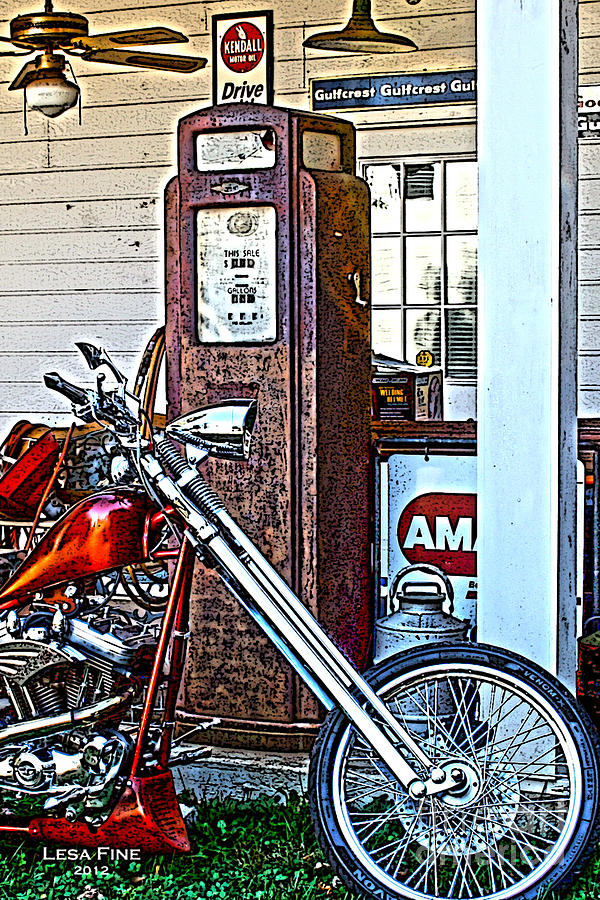 Aztec and the Gas Pump Photograph by Lesa Fine