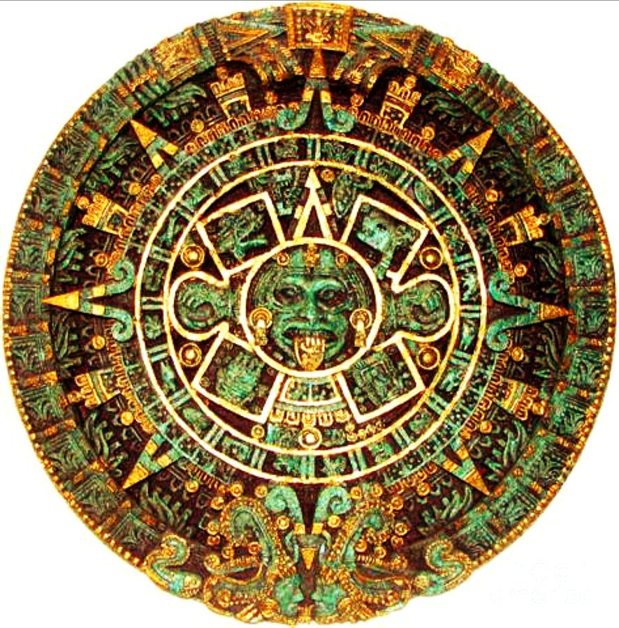 Aztec Calendar Digital Art by Steven  Pipella