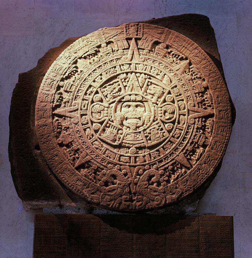 Aztec Calendar Sun Stone Photograph by Holton Pixels