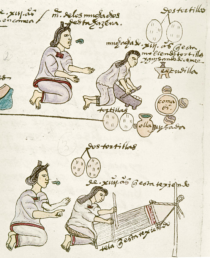Aztec Daily Life, C1540 Drawing by Granger