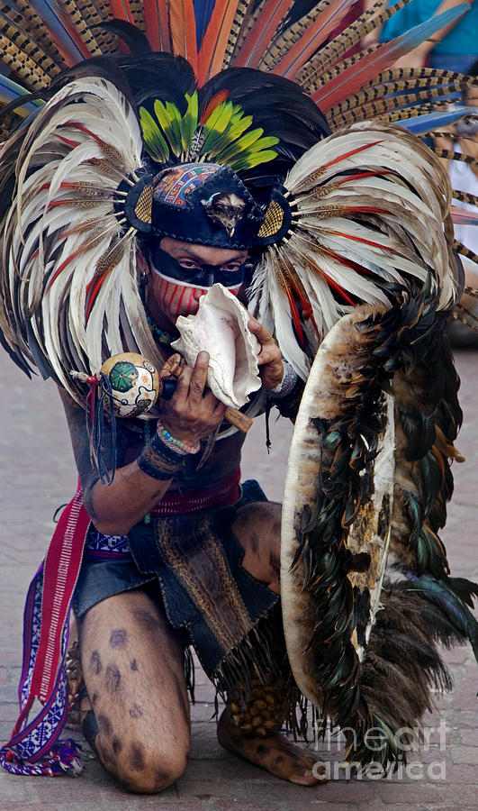Aztec Dancer - Cervantino Festival Mexico Photograph by Craig Lovell
