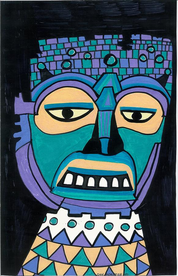 Aztec Mask Painting by Don Koester - Fine Art America