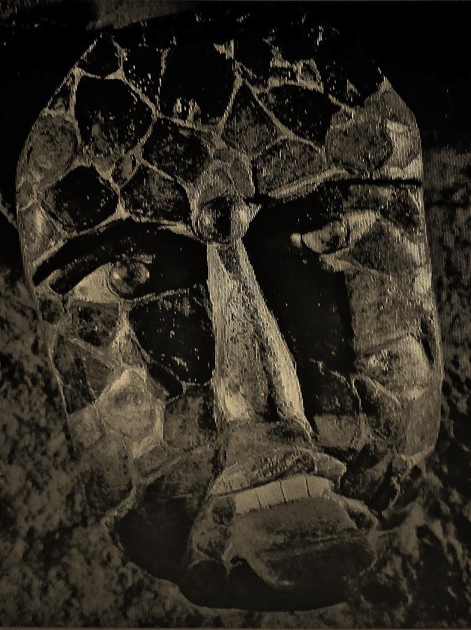 Still Life Photograph - Aztec Mask Sepia by Rob Hans