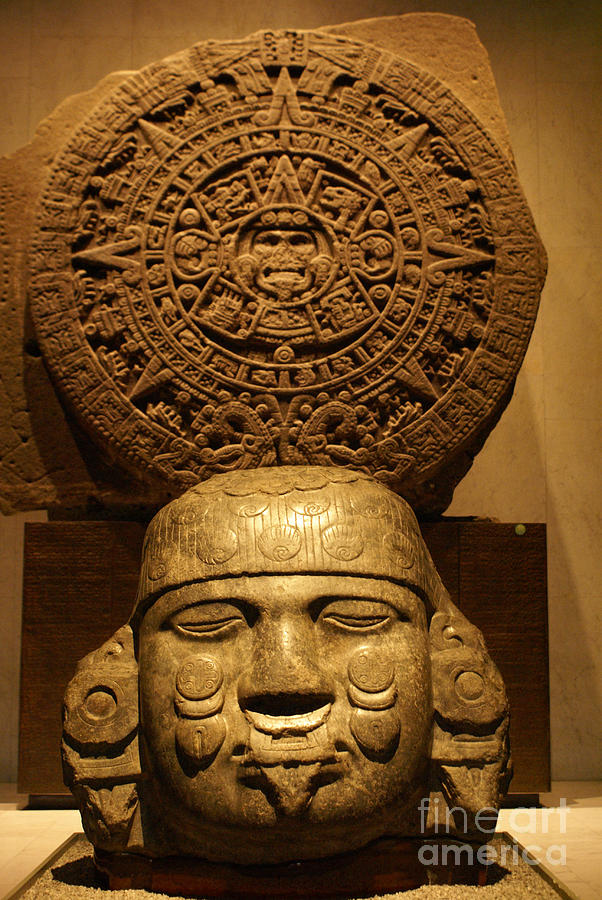 Aztec Sculpture And Calendar   Photograph by John  Mitchell