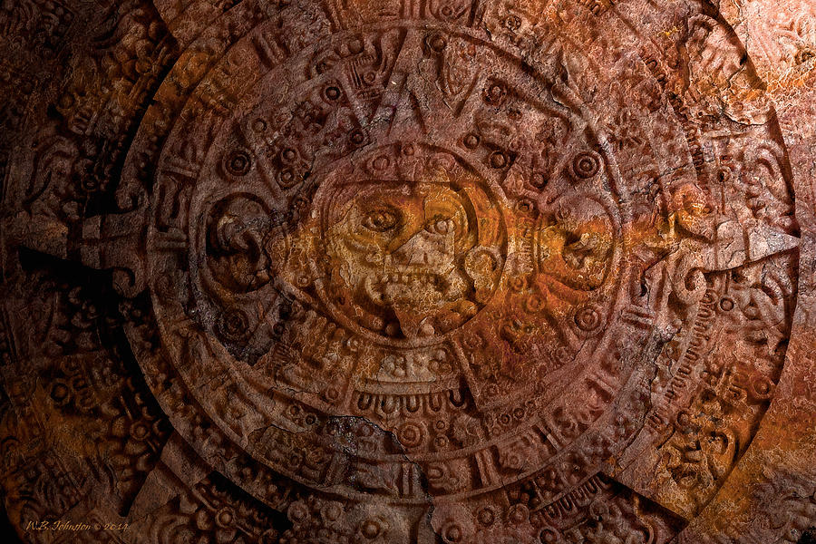 Aztec Sun Stone Photograph by WB Johnston