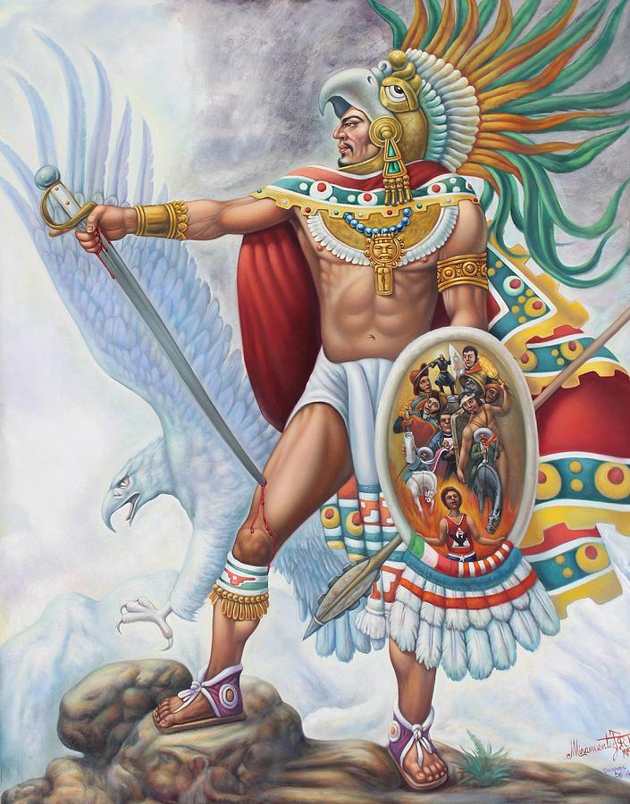 Aztec Warrior 2 Painting by Arturo Miramontes