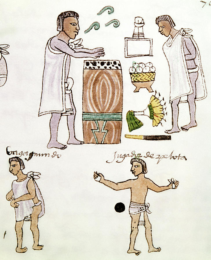 Aztecs Recreation, C1540 Drawing by Granger