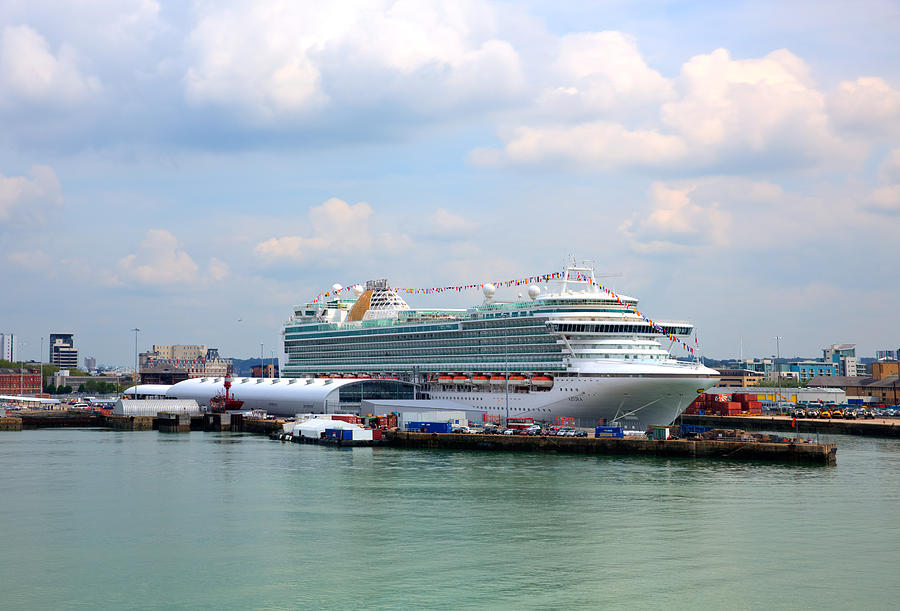 Azura Cruise Ship Operated P And O Cruises And Owned By Carnival Plc At Southampton Docks England Uk Photograph By Charlesy