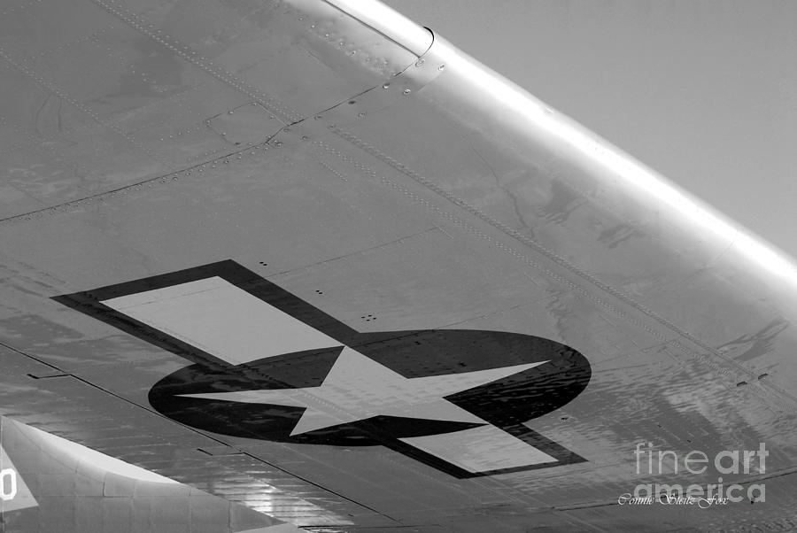 B-17G Flying Fortress. Beneath the Wing B W Photograph by Connie Fox