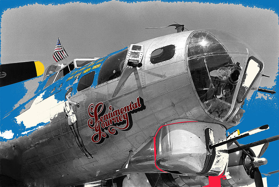 B-17G Flying Fortress Sentimental Journey 2 Avra Valley Arizona 1991 color added 2008 Photograph by David Lee Guss