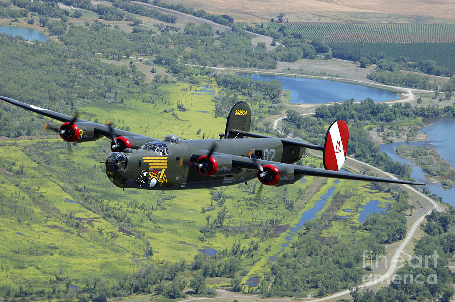 B-24 Liberator Flying Over Mt. Lassen Photograph by Phil Wallick