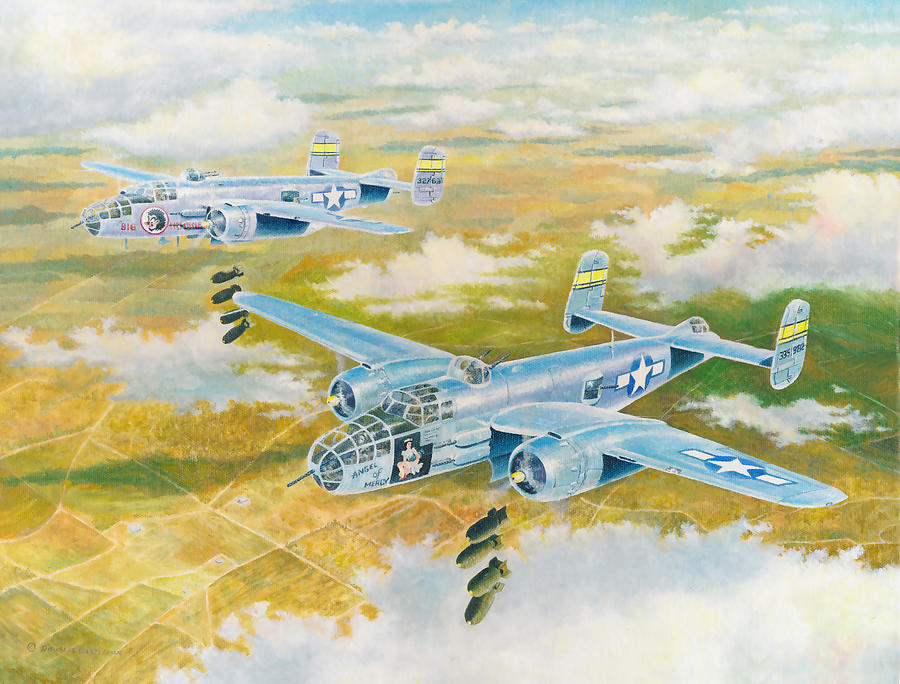 B-25 Mitchells Painting by Douglas Castleman