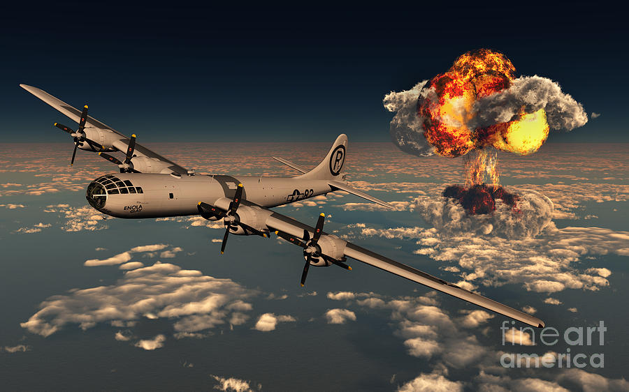 B-29 Superfortress Flying Away Digital Art by Mark Stevenson