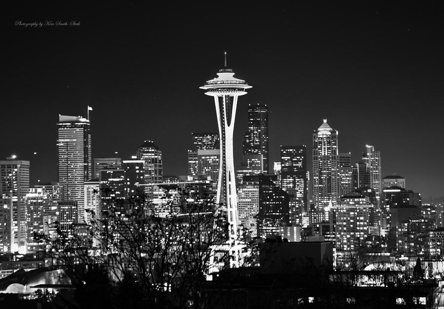Seattle Photograph - B and W Space Needle by Safe Haven Photography Northwest