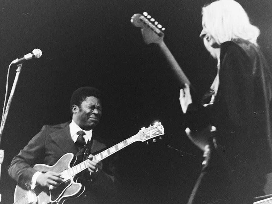 Jazz Photograph - B B King and Johnny Winter by William Rose