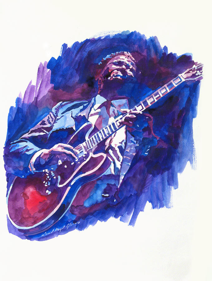 Musician Painting - B. B. King Blue by David Lloyd Glover