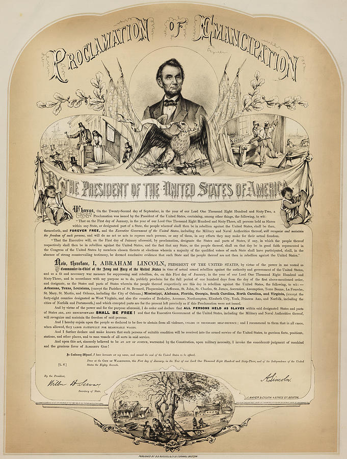 B B Russell And CO Copy Of The Emancipation Proclamation Painting By ...