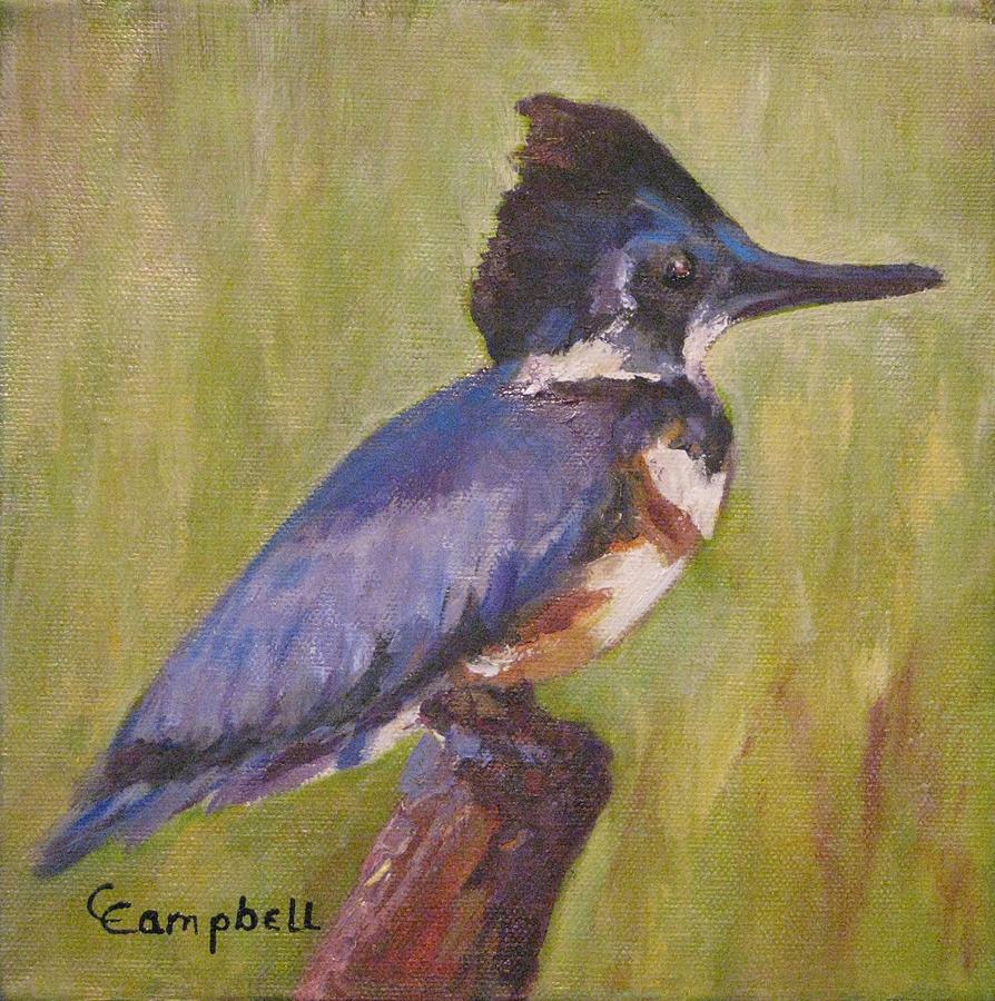 Kingfisher Painting - B BKingfisher I by Cecelia Campbell Kingfisher Painting - B BKingfisher I by Cecelia Campbell