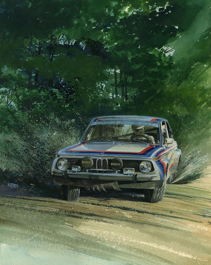 Rallye Painting - B M W 2002 Rallye Magazine Cover Art by Toby Nippel