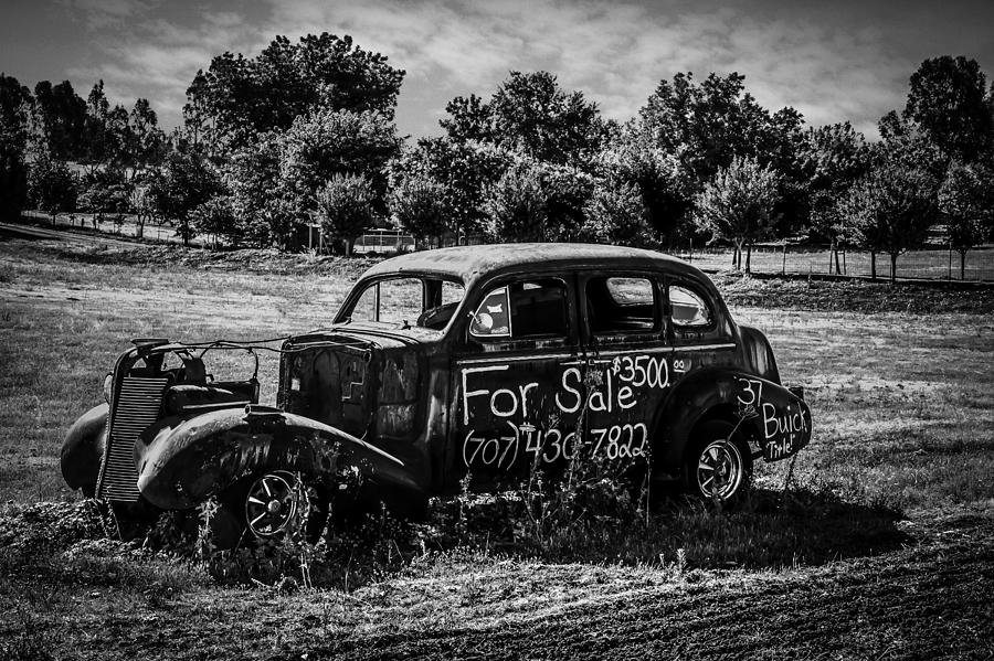 B/W Old Car Photograph by Bruce Bottomley