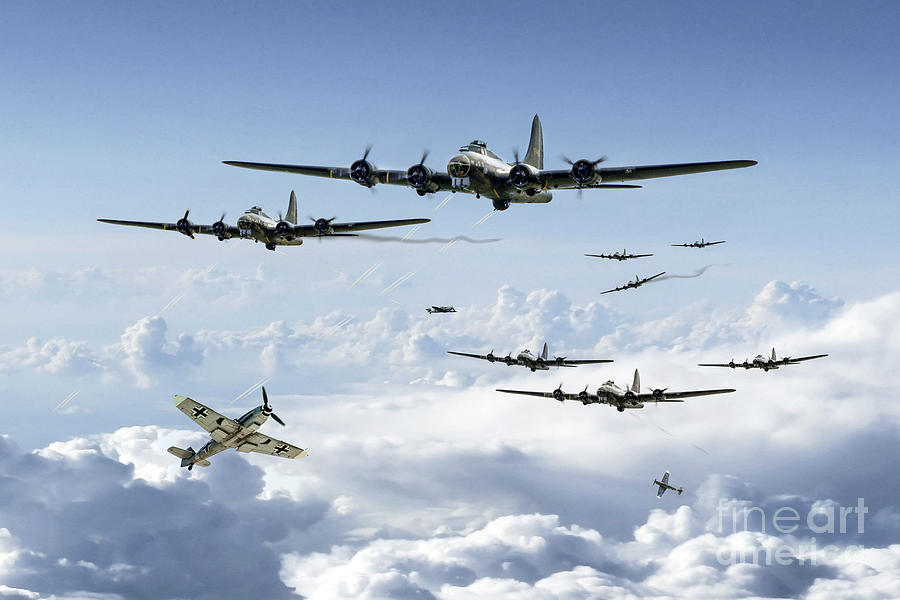 B-17 Flying Fortress Digital Art - B17 Fortress Europe by Airpower Art