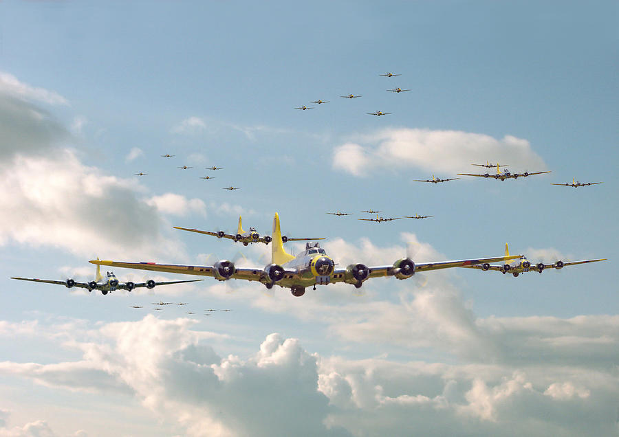 B17 - Mighty 8th En-route Photograph by Pat Speirs