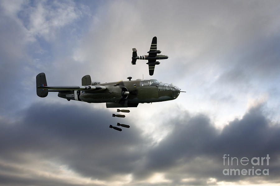 B25 Mitchell Bombers Digital Art by Airpower Art