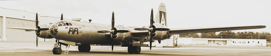 Airplane Photograph - B29 FIFI - antique photo by Michael Golden