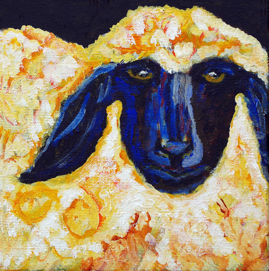 Sheep Painting - Ba Ba by Donna Parker
