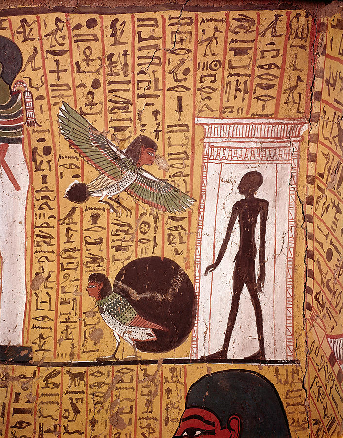 Ba Birds In Tomb Of Irinufer Painting by Brian Brake