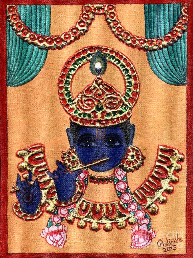 Flute Painting - Baansuri Krishna by Pratyasha Nithin