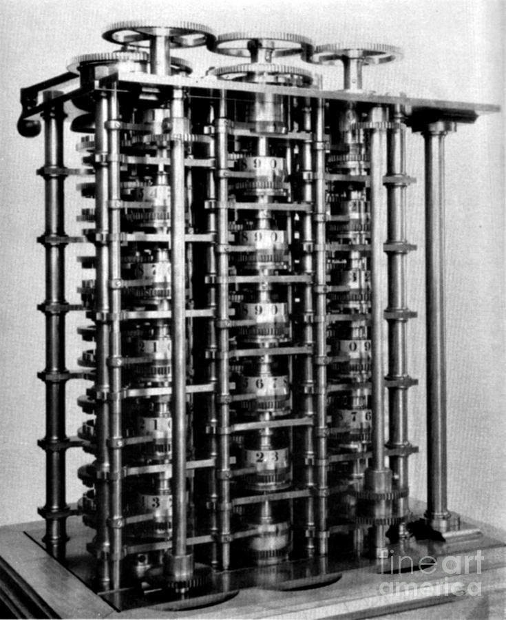 Calculator Photograph - Babbages First Difference Engine by Science Source