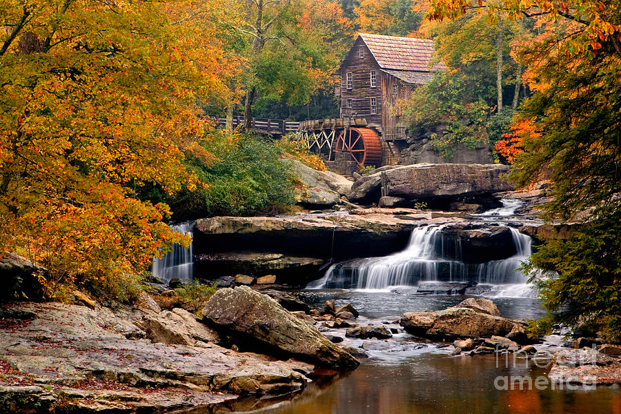 Babcock Grist Mill in Fall Photograph by Jerry Fornarotto
