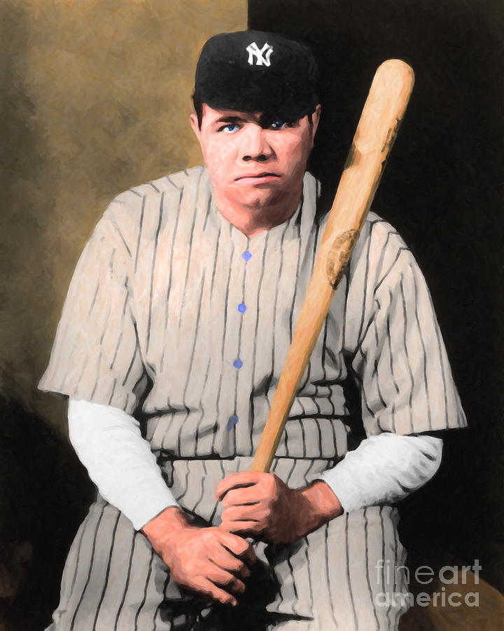 Major League Movie Photograph - Babe Ruth 20141220 v1 by Wingsdomain Art and Photography