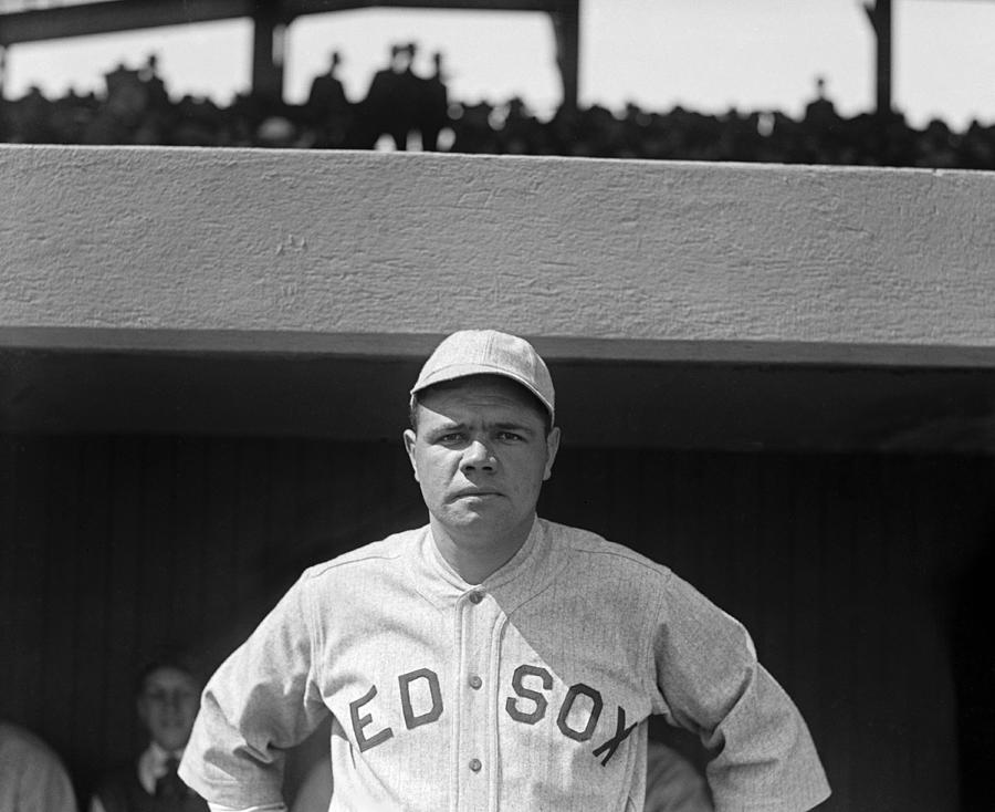 Babe Ruth Photograph - Babe Ruth In Red Sox Uniform by Underwood Archives