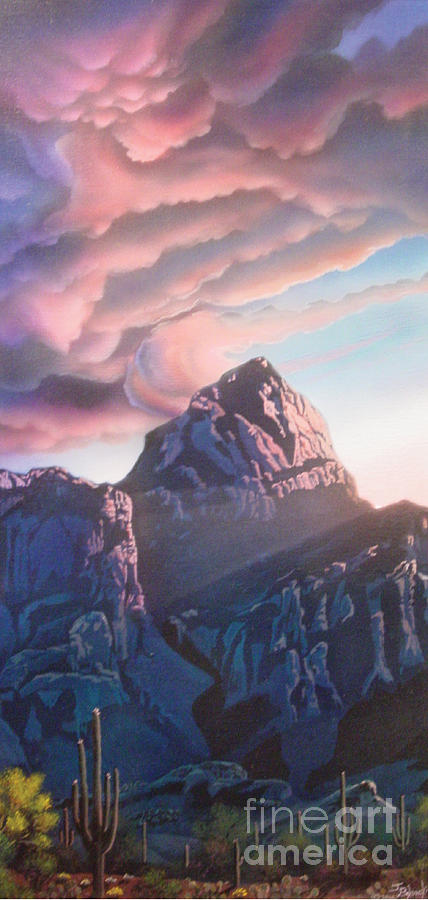 Baboquivari Sunrise Painting by Jerry Bokowski