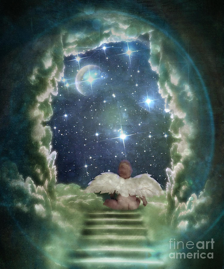 Baby Angel In The Sky Digital Art by Jolanta Meskauskiene - Pixels