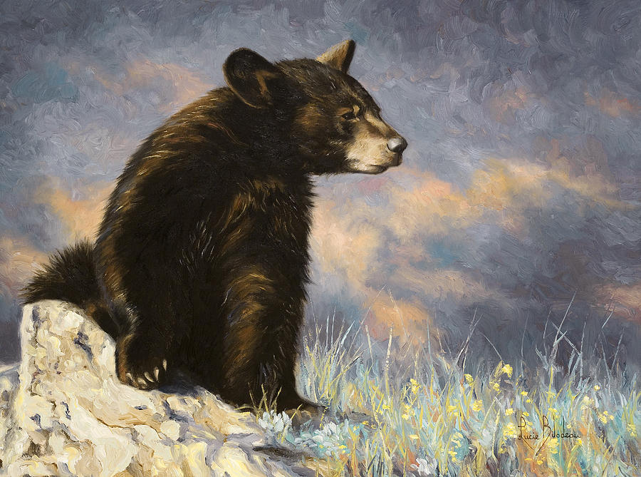 Baby Bear Painting by Lucie Bilodeau