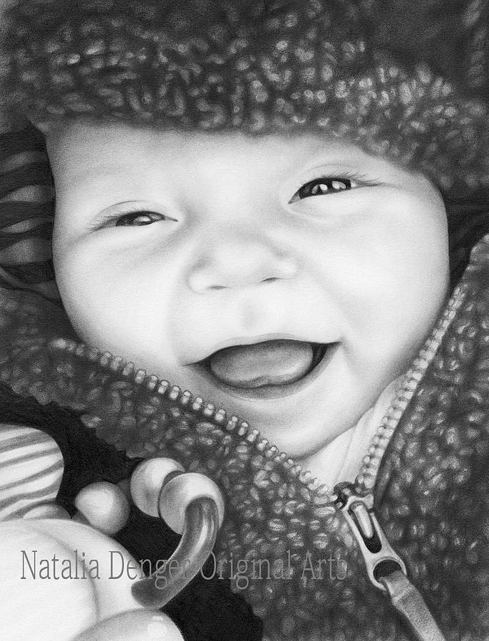 Baby Boy Drawing by Natasha Denger