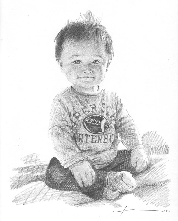 baby boy drawing realistic